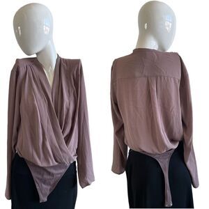 Babaton by Aritzia Ambrose Bodysuit Shadow Mauve